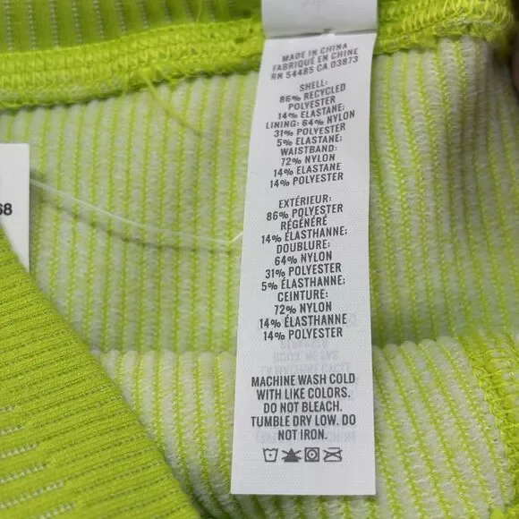 Aerie OFFLINE Tennis Skort Neon Green Ribbed Waist Athletic Skirt Size L  active - Picture 5 of 16